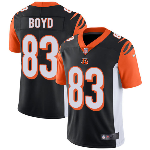 Nike Bengals #83 Tyler Boyd Black Team Color Men's Stitched NFL Vapor Untouchable Limited Jersey - Click Image to Close